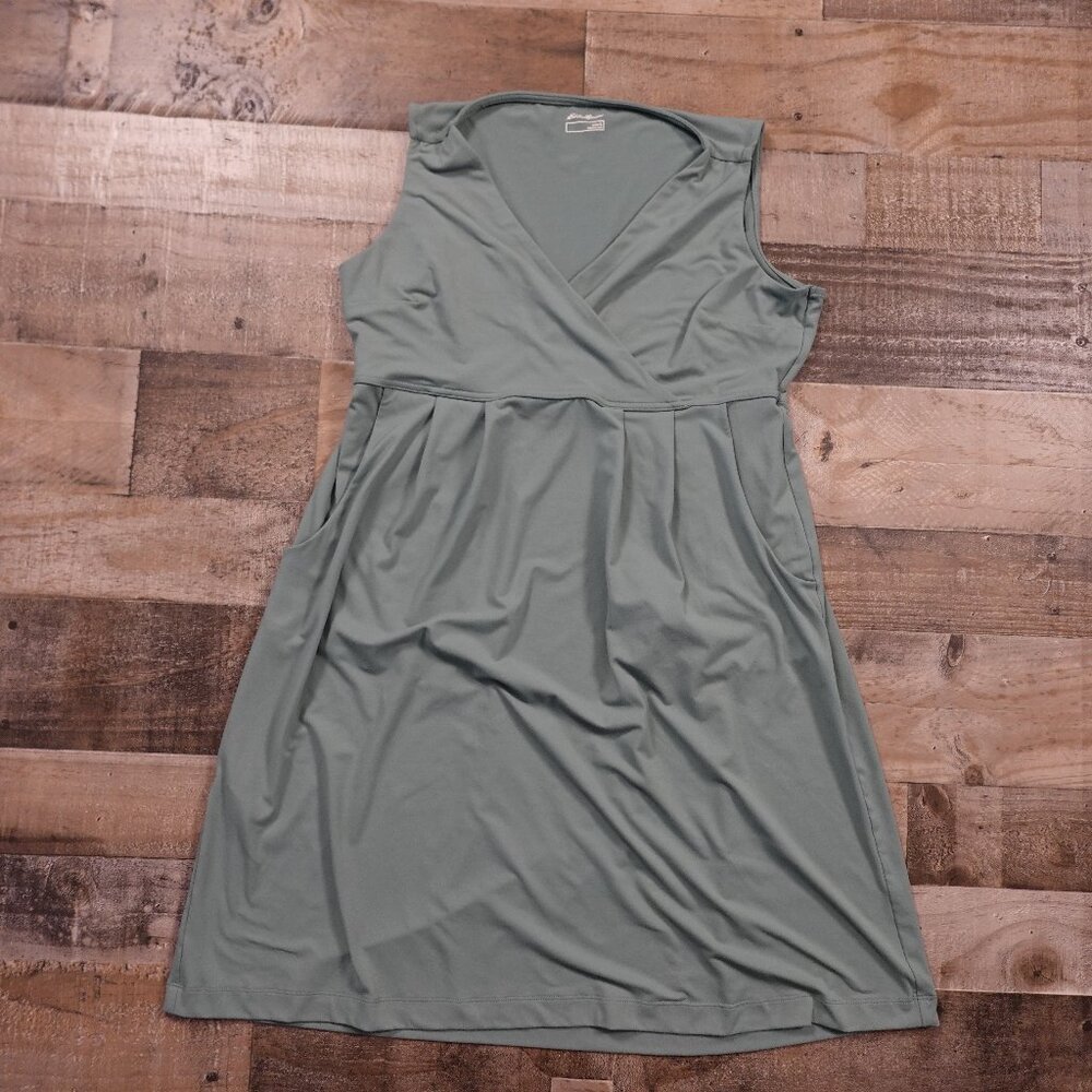 Eddie‎ Bauer Sleeveless Surplice Dress Women’s Large Green